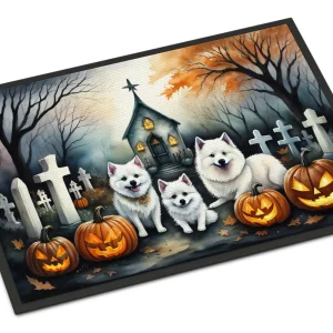 American Eskimo Spooky Halloween Doormat